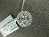 ESTATE LARGE 1.03CT DIAMOND 18KT WHITE GOLD ROUND CLUSTER HALO FLOATING PENDANT