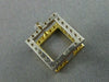 ESTATE .84CT WHITE & FANCY YELLOW DIAMOND 18K 2 TONE GOLD 3D SQUARE FUN EARRINGS