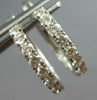ESTATE .93CT DIAMOND 14KT WHITE GOLD 3D CLASSIC INSIDE OUT HOOP HANGING EARRINGS