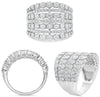 EXTRA LARGE 1.45CT DIAMOND 14KT WHITE GOLD 3D ROUND GRADUATING ANNIVERSARY RING
