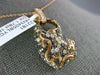 ESTATE LARGE 1.78CT MULTI COLOR DIAMOND 18KT ROSE GOLD 3D SIDEWAYS HEART PENDANT