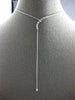 ESTATE LARGE .50CT DIAMOND 18KT WHITE GOLD 3D GRADUATING LARIAT LOVE NECKLACE