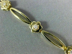 ANTIQUE .30CT ROUND DIAMOND 14K YELLOW GOLD CLASSIC DAISY FLOWER BRACELET #10577