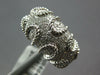 ESTATE WIDE .72CT DIAMOND 14KT WHITE GOLD 3D MULTI ROW BEADED FUNKY COOL RING