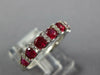 ESTATE 0.96CT DIAMOND & AAA RUBY 18KT WHITE GOLD 3D ROUND ANNIVERSARY RING