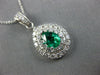 LARGE 1.70CT DIAMOND & AAA EMERALD 14KT WHITE GOLD 3D PEAR SHAPE PENDANT #27052
