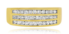 .53CT DIAMOND 14KT YELLOW GOLD 3D ROUND CLASSIC CHANNEL WEDDING ANNIVERSARY RING