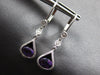 1.06CT DIAMOND & AAA AMETHYST 14KT WHITE GOLD 3D OVAL & ROUND LEVERBACK EARRINGS