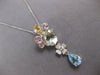 LARGE 4.34CT DIAMOND & AAA MULTI GEM 14KT WHITE GOLD TEAR DROP HANGING EARRINGS