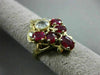 ANTIQUE 2.85CT ROUND DIAMOND & RUBY 14KT YELLOW GOLD 3D CROWN SOLITARE LOVE RING