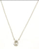 ESTATE .10CT DIAMOND 14KT WHITE GOLD 3D PEAR SHAPE CLASSIC BEZEL FUN NECKLACE