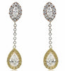 1.04CT TRI COLOR DIAMOND 18KT TRI COLOR GOLD 3D MULTI SHAPE FUN HANGING EARRINGS