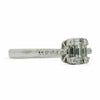 ESTATE .40CT ROUND & BAGUETTE DIAMOND 18K WHITE GOLD 3D CLASSIC SQUARE LOVE RING