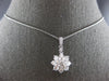 ESTATE LARGE 1.27CT DIAMOND 14KT WHITE GOLD FLOWER FILIGREE FUN FLOATING PENDANT