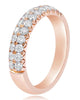 .80CT DIAMOND 14KT ROSE GOLD ROUND 2 ROW SEMI ETERNITY WEDDING ANNIVERSARY RING