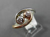 ESTATE .29CT DIAMOND 14KT WHITE & ROSE GOLD ETOILE INFINITY TWO STONE LOVE RING