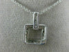 ESTATE .15CT DIAMOND 14KT WHITE GOLD CLASSIC OPEN SQUARE FILIGREE PENDANT #20917