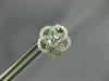 ESTATE .68CT DIAMOND 18KT WHITE GOLD 3D OPEN FLOWER SOLITAIRE STUD EARRINGS