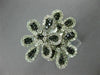 ESTATE LARGE 2.26CT WHITE & BLACK DIAMOND 14KT WHITE GOLD MULTI FLOWER FUN RING