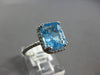 ESTATE 3.15CT DIAMOND & AAA BLUE TOPAZ 14KT WHITE GOLD CUSHION & ROUND FUN RING