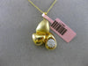 ESTATE LARGE .20CT DIAMOND 14KT TWO TONE GOLD 3D MATTE & SHINY ABSTRACT PENDANT
