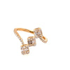 ESTATE .50CT DIAMOND 18KT ROSE GOLD ROUND & BAGUETTE DIAGONAL CRISS CROSS RING