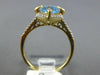 3.74CT DIAMOND & AAA BLUE TOPAZ 14KT YELLOW GOLD MARQUISE & ROUND HALO FUN RING