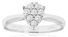 ESTATE .25CT DIAMOND 14K WHITE GOLD 3D ROUND CLASSIC CLUSTER PEAR SHAPE FUN RING