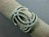 ESTATE LARGE .88CT DIAMOND 14KT WHITE GOLD 3D DOUBLE ROW LOVE KNOT INFINITY RING