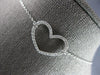 ESTATE .41CT DIAMOND 14KT WHITE GOLD 3D CLASSIC OPEN HEART NECKLACE