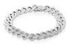 ESTATE 1.26CT DIAMOND 14KT WHITE GOLD SOLID CUBAN SEMI ETERNITY TENNIS BRACELET