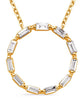 .48CT DIAMOND 14KT YELLOW GOLD 3D BAGUETTE CLASSIC CIRCLE OF LIFE LOVE NECKLACE