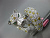 8.58CT WHITE & CANARY DIAMOND & EMERALD 18K WHITE GOLD HAPPY JAGUAR PANTHER RING