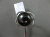 ESTATE LARGE .19CT DIAMOND 14K WHITE GOLD 3D TAHITIAN PEARL FLOWER SOLITARE RING