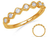 ESTATE .27CT DIAMOND 14KT YELLOW GOLD CLASSIC 7 STONE DOUBLE WAVE FUN LOVE RING