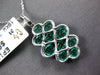 LARGE 2.12CT DIAMOND & AAA EMERALD 18KT WHITE GOLD OVAL INFINITY JOURNEY PENDANT