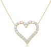 3.55CT DIAMOND 18KT YELLOW GOLD ROUND CLASSIC SHARED PRONG OPEN HEART NECKLACE