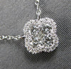 ESTATE .36CT DIAMOND 14KT WHITE GOLD ROUND INVISIBLE FLOWER SQUARE LOVE NECKLACE