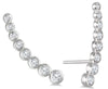 ESTATE .40CT DIAMOND 14K WHITE GOLD ROUND BEZEL GRADUATING FUN CLIMBER EARRINGS