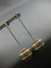 EXTRA LARGE 14.05CT WHITE & MOCHA DIAMOND 14KT WHITE GOLD HANGING BALL EARRINGS