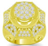 ESTATE EXTRA LARGE 2.22CT DIAMOND 14KT YELLOW GOLD CLASSIC PAVE PYRAMID FUN RING
