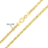 ESTATE 14KT YELLOW GOLD SOLID DIAMOND CUT ROPE CHAIN NECKLACE WITH LOBSTER CLASP