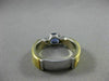 ESTATE 1.06CT DIAMOND & TANZANITE 14K 2TONE GOLD SEMI BEZEL ENGAGEMENT RING 2622