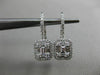 ESTATE LARGE .86CT DIAMOND 18KT WHITE GOLD 3D CLASSIC LEVERBACK HANGING EARRINGS