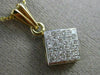 ESTATE .75CT DIAMOND 14KT YELLOW GOLD 3D INVISIBLE SQUARE PENDANT & CHAIN #17373