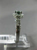 ESTATE .59CT WHITE & BLUE DIAMOND 14KT WHITE GOLD SOLITAIRE HALO ENGAGEMENT RING