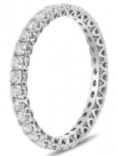 .83CT DIAMOND 14K WHITE GOLD ROUND MULTI HEART ETERNITY WEDDING ANNIVERSARY RING