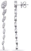 1.43CT DIAMOND 14KT WHITE GOLD 3D MULTI LEAF GRADUATING LOVE HANGING EARRINGS