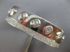 LARGE 2.84CT DIAMOND 18K WHITE GOLD ROUND & BAGUETTE ETOILE CUFF BANGLE BRACELET
