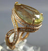 8.73CT DIAMOND & AAA LEMON QUARTZ 14KT ROSE GOLD PEAR SHAPE INFINITY LOVE RING